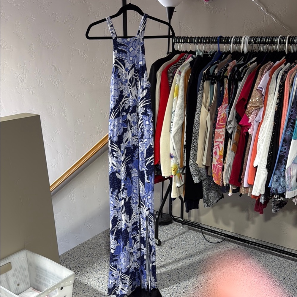 Soma Navy and White Floral Dress